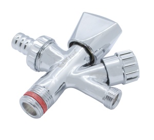 Robinet coltar combinat cu doua iesiri 1/2"x3/8"x3/4", RB-CW12