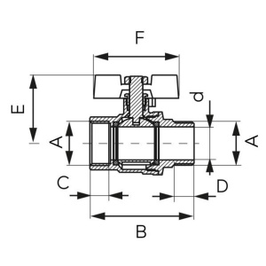 ROBINET DE TRECERE CU BILA FLUTURE 1/2" FI-FE * KFPM11 X15 - Img 2