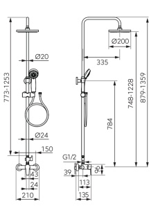 SISTEM DE DUS 2 IN 1 APARENT CROM RITTO NP84-BTR7U - Img 2