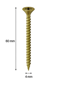 SURUB PAL SI LEMN CAP INECAT 4 X 60MM (500 BUC)