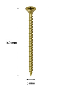 SURUB PAL SI LEMN CAP INECAT 5 X 140MM(100 BUC)