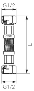 RACORD FLEXIBIL PENTRU APA 1/2"X1/2" FI-FI 100CM - PWS9 - Img 2