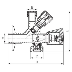 ROBINET COLTAR COMBINAT PN10 1/2"X3/8"X3/4" CF5104 - Img 2