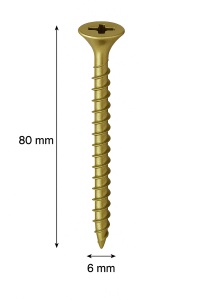 SURUB PAL SI LEMN CAP INECAT 6 X 80MM (200 BUC)