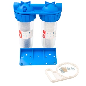 Filtru apa dublu cu sita/carbune 2x1"x10" - Img 4