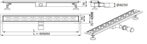 Rigola din inox 800x70 - Img 5
