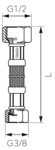 RACORD FLEXIBIL PENTRU APA 3/8"X3/8" FI-FI 30CM - PWS911 - Img 2