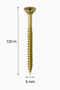 SURUB PAL SI LEMN CAP INECAT 6 X 120MM (200 BUC)