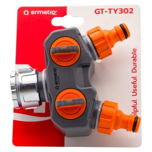 Adaptor dublu, cu robineti, PLUS, GT-TY302 - Img 3