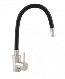 Baterie bucatarie INOX pipa flexibila NEGRU ER-YX208N