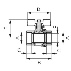 ROBINET DE TRECERE CU BILA FLUTURE 1" FI-FI KFPM3 X10 - Img 2