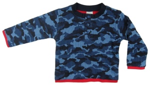 Bluza bebe baieti model army, Primii Pasi, S2233, albastru, 3-6luni