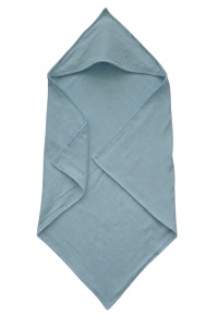 Prosop de baie cu gluga pentru bebelusi din muselina tifon- 70x70cm, moale, absorbant, 100% bumbac, Primii Pasi - Img 4