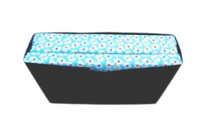 Saltea pliabila multifunctionala, cu geanta transport si husa detasabila, 120x60x5 cm, PPSPBG01 flori albe/fond bleu, Primii Pasi - Img 4