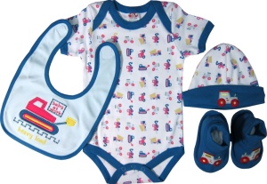 Set cadou bebe 4 piese, Primii Pasi, 0-6 luni