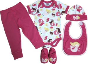 Set cadou bebe 5 piese, sirena, Primii Pasi, 0-6L
