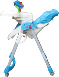 Scaun Masa copil cu jucarii; tava cu acoperitoare, detasabila si ajustabila pe orizontala, reglaj scaun pe 5 nivele de inaltime, inclinare scaun ajustabila 3 pozitii, centura siguranta in 5 puncte, 4 roti pivotante cu frane, compact la pliere - Img 2