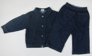 Set jacheta si pantaloni jeans baieti, S136, Primii Pasi, 18-24L, albastru