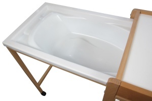 Set masa imbaiat si infasat bebe, 83x50x84cm, lemn masiv de fag si saltea infasat, Primii Pasi, MI02+SIBHD01-verde - Img 4