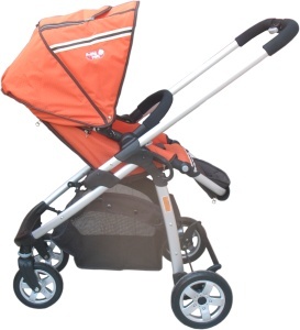 Carucior lux scaun reversibil: cadru aluminiu, scaun reversibil, roti spate de 21 cm cu amortizoare si pedala unica frana, roti fata pivotante 17,8 cm, maner reglabil pe inaltime, bara fata detasabila, cos cumparaturi, inclinare scaun 3 pozitii, centura s - Img 2