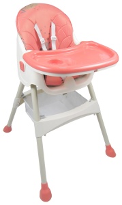 Scaun Masa copil; tava ajustabila pe orizontala 3 pozitii, centura siguranta in 5 puncte, compact la pliere - Img 2