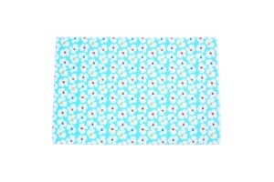 Saltea pliabila multifunctionala, cu geanta transport si husa detasabila, 120x60x5 cm, PPSPBG01 flori albe/fond bleu, Primii Pasi - Img 2