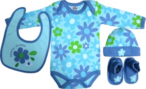Set cadou bebe 4 piese, Primii Pasi, 0-6 luni