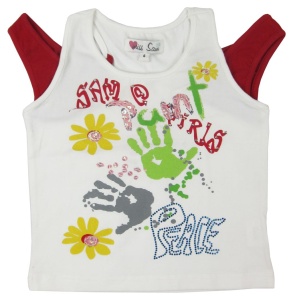 Tricou fete SAM106300 alb 10 ani