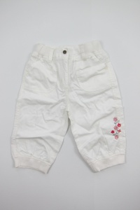 Pantaloni bebe fete, SAM107871, alb, 12luni