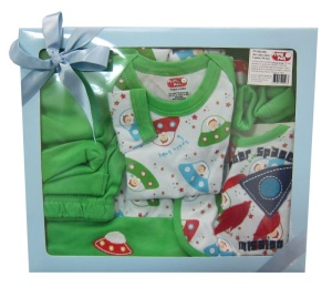 Set cadou bebe 5 piese, galben, Primii Pasi, 0-6L - Img 4