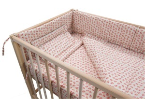 Set lenjerie matlasata 3 piese, 120x60cm, bumbac Oeko Tex, cearceaf, plapuma, pernuta, PPSL3P