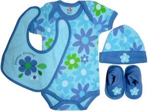 Set cadou bebe 4 piese, Primii Pasi, PP1454-4ms, 0-6 luni