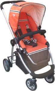 Carucior lux scaun reversibil: cadru aluminiu, scaun reversibil, roti spate de 21 cm cu amortizoare si pedala unica frana, roti fata pivotante 17,8 cm, maner reglabil pe inaltime, bara fata detasabila, cos cumparaturi, inclinare scaun 3 pozitii, centura s - Img 1