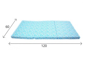 Saltea pliabila multifunctionala, cu geanta transport si husa detasabila, 120x60x5 cm, PPSPBG01 flori albe/fond bleu, Primii Pasi - Img 3