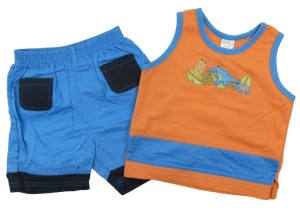 Set 2 piese pantaloni scurti si maiou baieti, Primii Pasi, S2612 porto 12-18luni