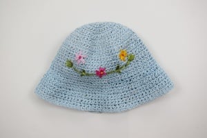 Palarie paie fete SAM103214 bleu masura 54cm