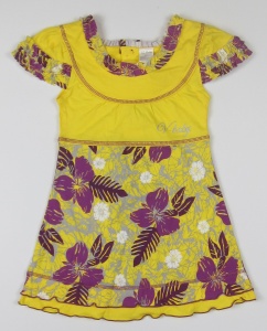 Rochie maneca scurta, S29050, Primii Pasi, galben, 2 ani