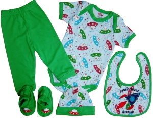 Set cadou bebe 5 piese, galben, Primii Pasi, 0-6L - Img 3