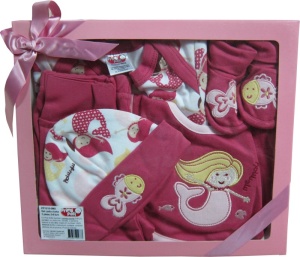 Set cadou bebe 5 piese, sirena, Primii Pasi, 0-6L - Img 4