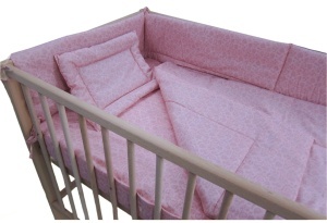 Set lenjerie matlasata 5 piese, 120x60cm, bumbac Oeko Tex, cearceaf, plapuma, pernuta, 2 x protectie laterala patut,PPSL5P - Img 5