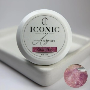 AcryGel Iconic Line - Glitter Pink - Polygel Constructie Unghii - 15ml - Img 4
