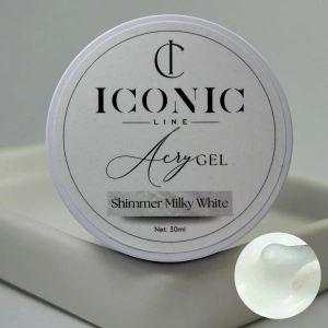 AcryGel Iconic Line - Shimmer Milky White - Polygel Constructie Unghii - 30ml - Img 4