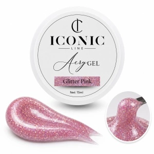 AcryGel Iconic Line - Glitter Pink - Polygel Constructie Unghii - 15ml