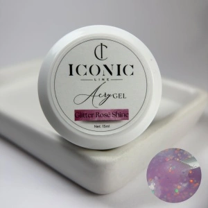 AcryGel Iconic Line - Glitter Rose Shine - Polygel Constructie Unghii - 15ml - Img 4