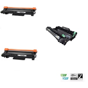 Set 1 drum unit compatibil DR2590 DR-2590, 15000 pagini + 2 cartuse toner compatibile TN-2590 TN2590, 1200 pagini fiecare