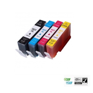 Set 4 cartuse cerneala compatibile 903XL 903 XL, negru albastru galben magenta, 87 ml