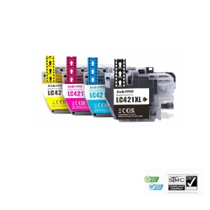 Set 4 cartuse cerneala compatibile LC-421XL LC421XL LC 421XL negru - 12 ml, cyan galben magenta - 10 ml