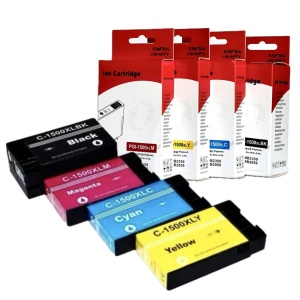 Set 4 cartuse cerneala compatibile PGI-1500XL PGI1500XL, negru, cyan, galben, magenta, 71 ml