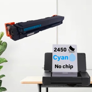 Cartus toner compatibil 207X W2211X cyan albastru, fara cip, 2450 pagini - Img 2