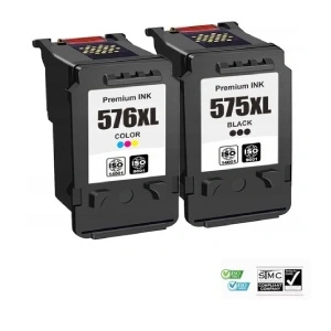 Set 2 cartuse cerneala compatibile PG-575XL PG575XL 14 ml negru + CL-576XL CL576XL 12ml color, pentru CANON PIXMA TR 4750i PIXMA TR 4751i PIXMA TS 3550i PIXMA TS 3551i